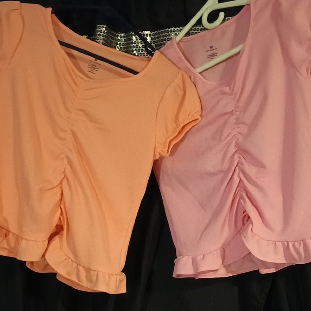 Adidas Peach and Pink Crop Tops